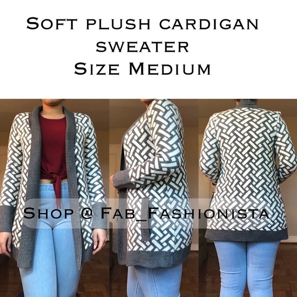 Knit Plush soft cardigan sweater size medium - Picture 1 of 14
